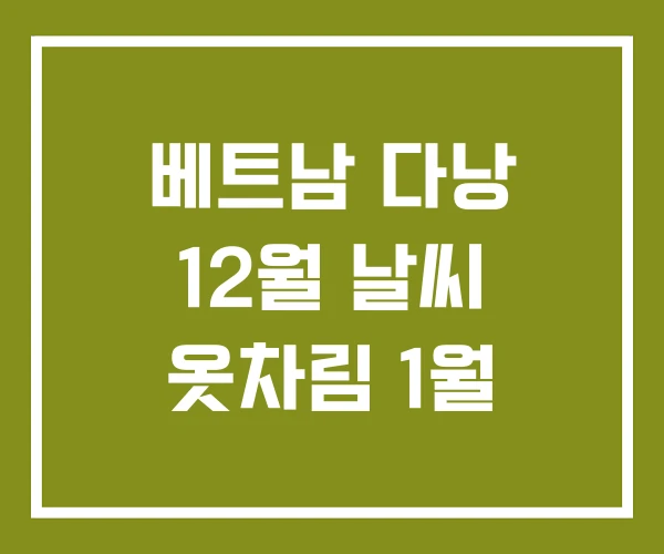 베트남 다낭 12월 날씨 옷차림 1월