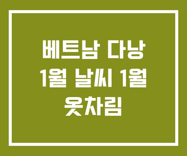 베트남 다낭 1월 날씨 1월 옷차림