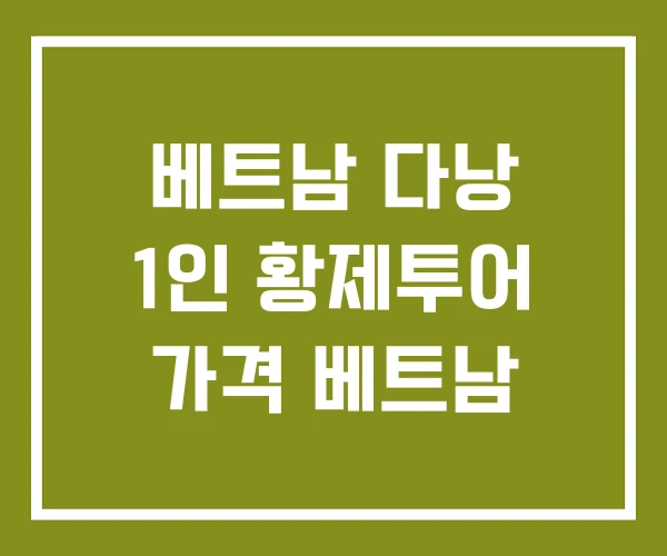 베트남 다낭 1인 황제투어 가격 베트남