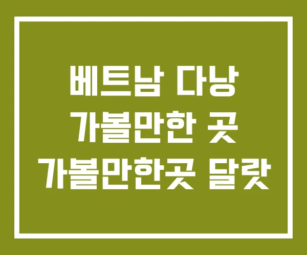 베트남 다낭 가볼만한 곳 가볼만한곳 달랏
