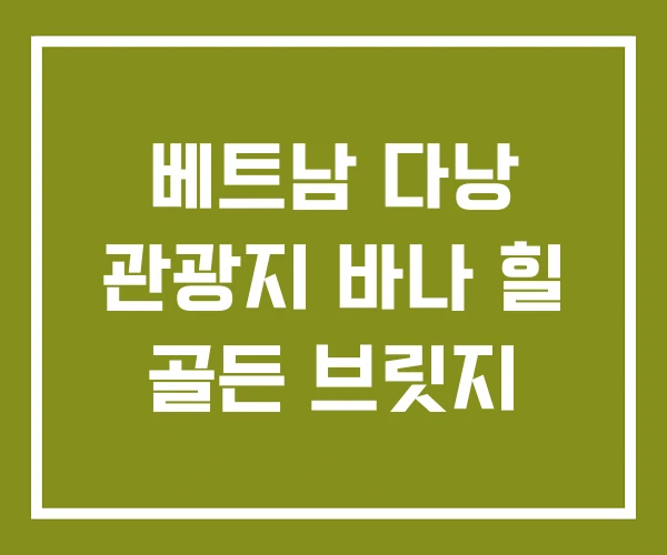 베트남 다낭 관광지 바나 힐 골든 브릿지