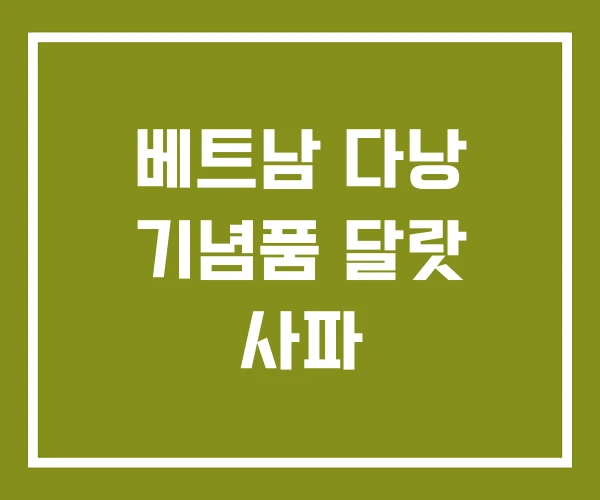 베트남 다낭 기념품 달랏 사파