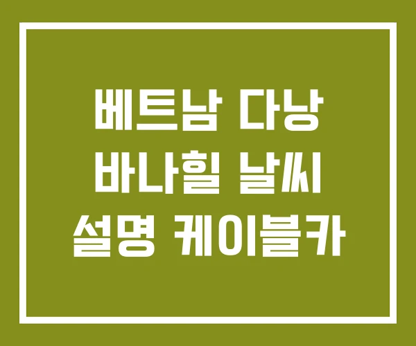 베트남 다낭 바나힐 날씨 설명 케이블카