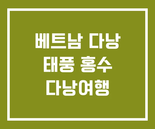 베트남 다낭 태풍 홍수 다낭여행