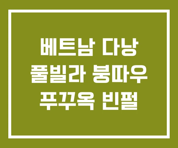 베트남 다낭 풀빌라 붕따우 푸꾸옥 빈펄