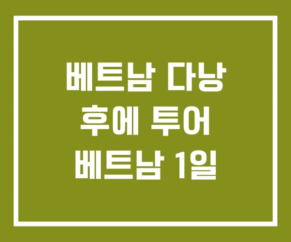 베트남 다낭 후에 투어 베트남 1일