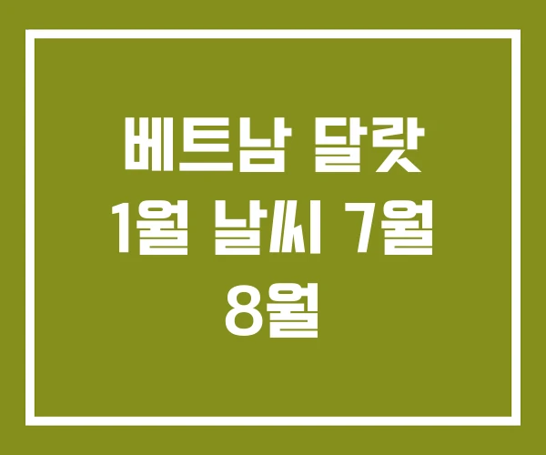 베트남 달랏 1월 날씨 7월 8월