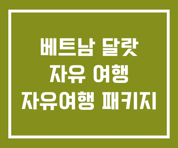 베트남 달랏 자유 여행 자유여행 패키지