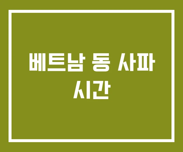 베트남 동 사파 시간