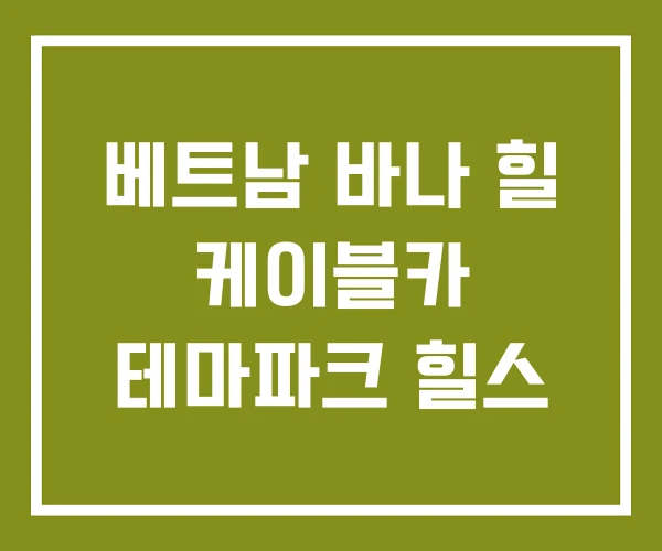 베트남 바나 힐 케이블카 테마파크 힐스