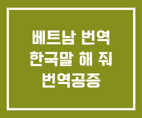 베트남 번역 한국말 해 줘 번역공증