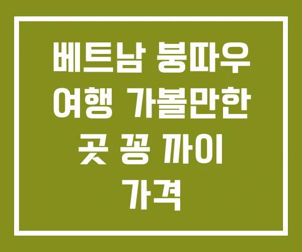 베트남 붕따우 여행 가볼만한 곳 꽁 까이 가격