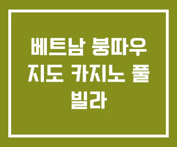 베트남 붕따우 지도 카지노 풀 빌라