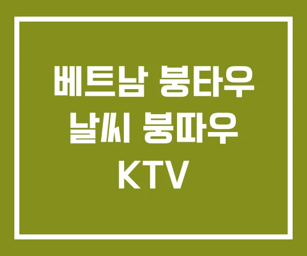 베트남 붕타우 날씨 붕따우 KTV