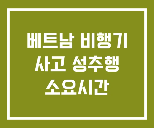 베트남 비행기 사고 성추행 소요시간