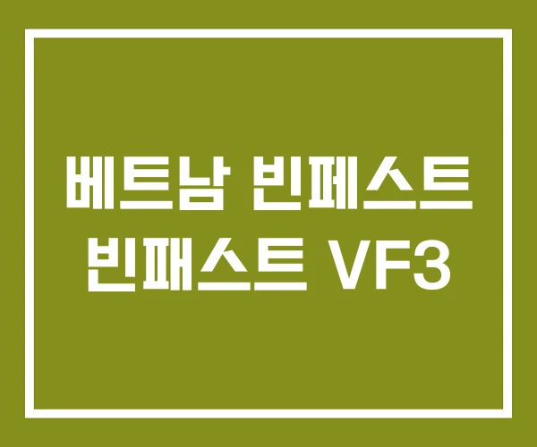 베트남 빈페스트 빈패스트 VF3