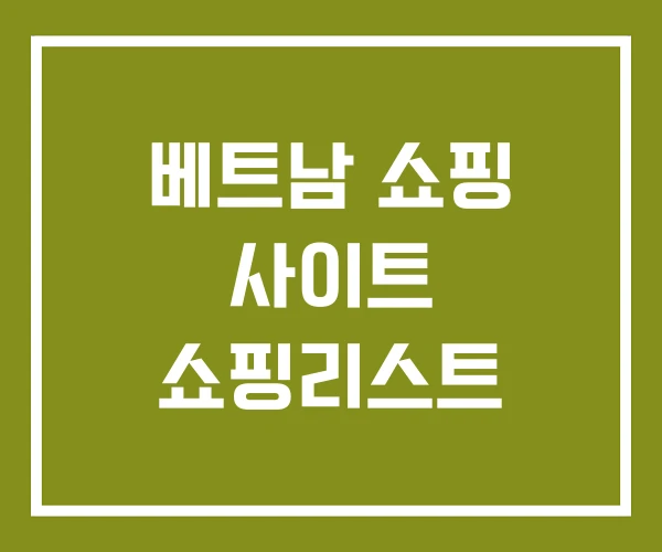 베트남 쇼핑 사이트 쇼핑리스트