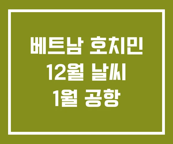 베트남 호치민 12월 날씨 1월 공항 베트남 호치민 12월 날씨 1월 공항