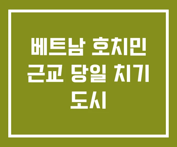 베트남 호치민 근교 당일 치기 도시