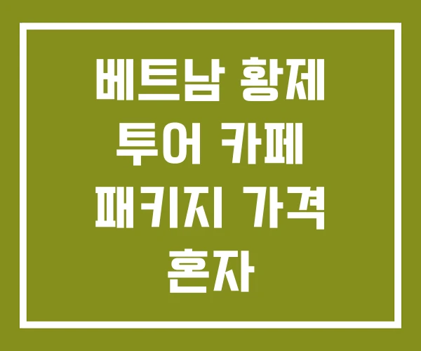 베트남 황제 투어 카페 패키지 가격 혼자