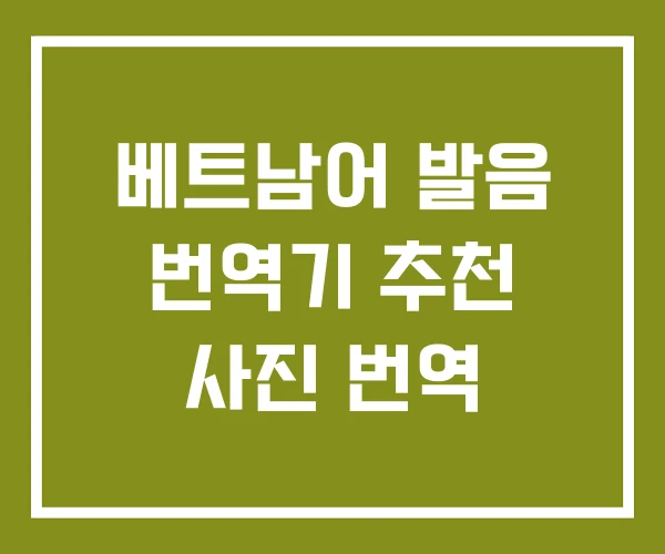 베트남어 발음 번역기 추천 사진 번역