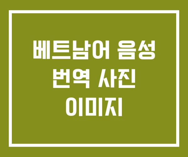 베트남어 음성 번역 사진 이미지