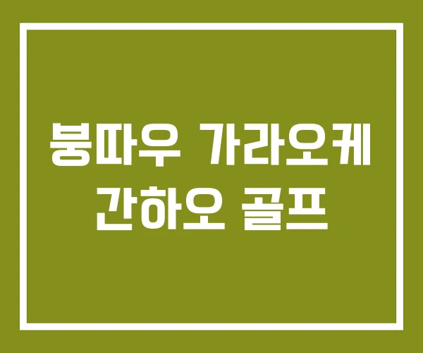 붕따우 가라오케 간하오 골프