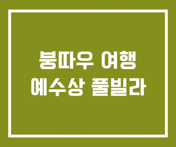 붕따우 여행 예수상 풀빌라