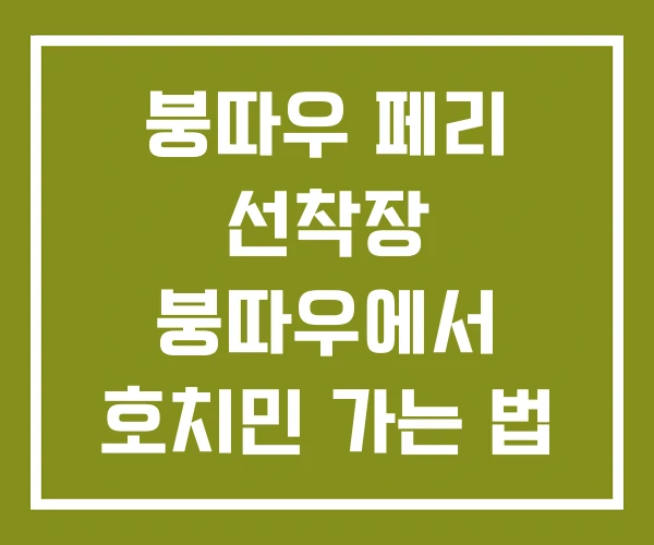 붕따우 페리 선착장 붕따우에서 호치민 가는 법 그랩