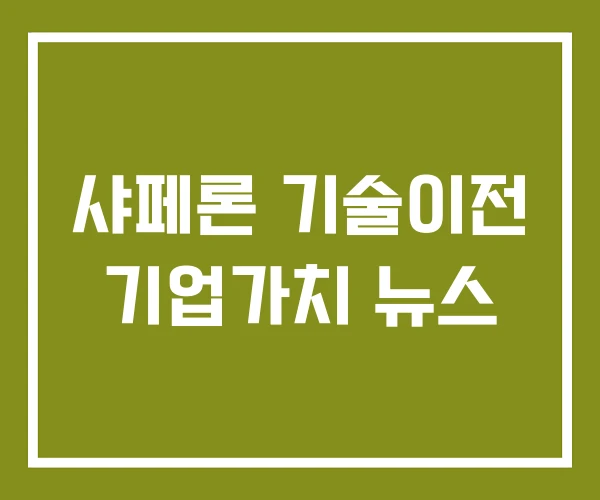 샤페론 기술이전 기업가치 뉴스