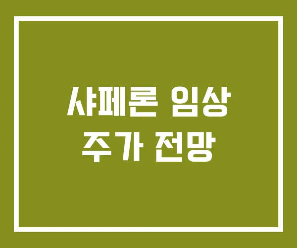 샤페론 임상 주가 전망