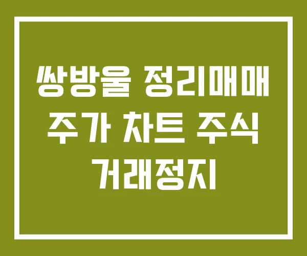 쌍방울 정리매매 주가 차트 주식 거래정지