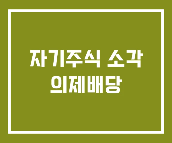 자기주식 소각 의제배당