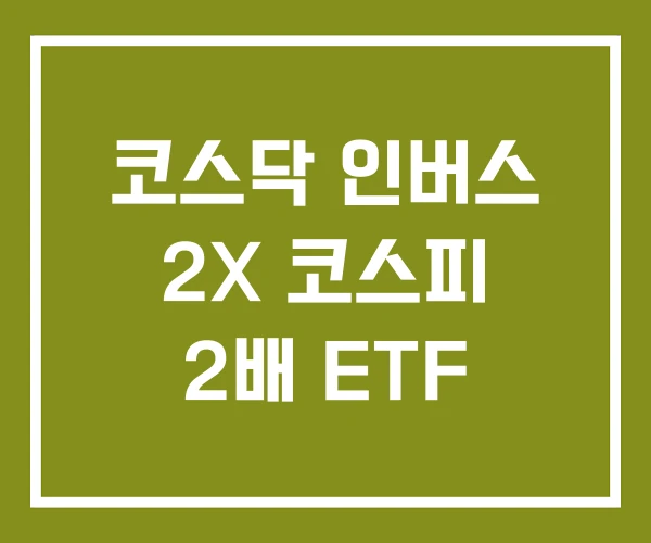코스닥 인버스 2X 코스피 2배 ETF