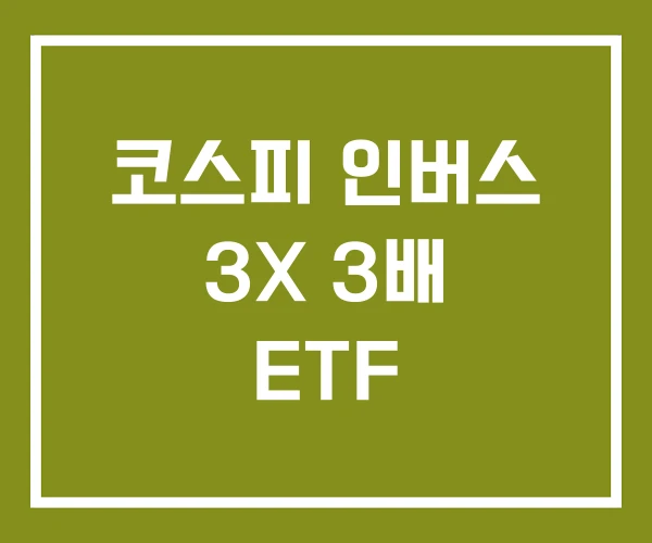 코스피 인버스 3X 3배 ETF