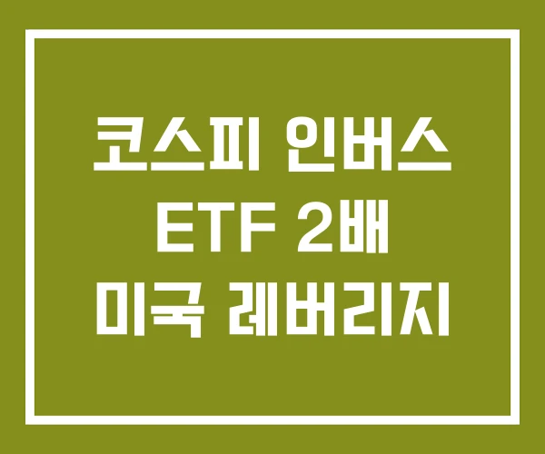 코스피 인버스 ETF 2배 미국 레버리지