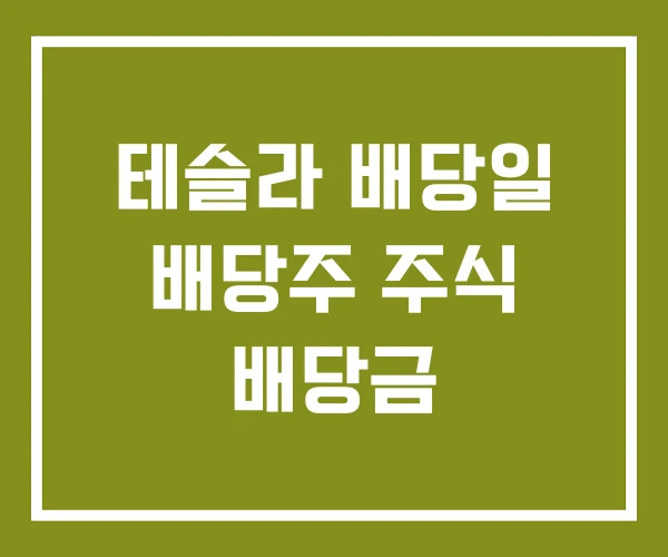 테슬라 배당일 배당주 주식 배당금