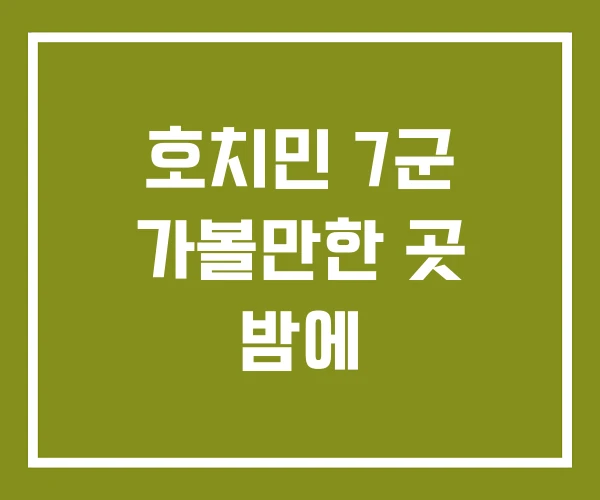 호치민 7군 가볼만한 곳 밤에