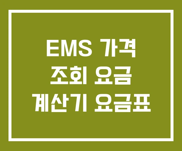 EMS 가격 조회 요금 계산기 요금표