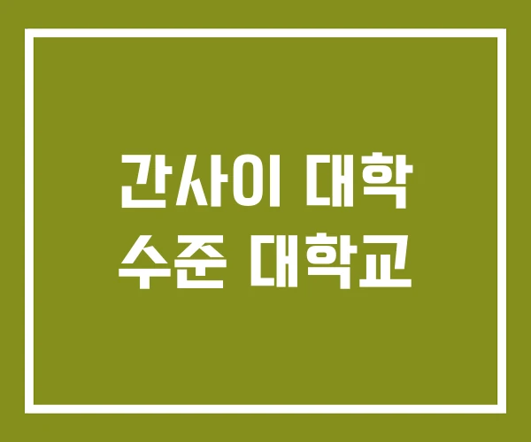 간사이 대학 수준 대학교