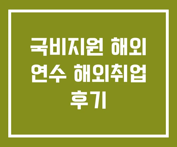 국비지원 해외 연수 해외취업 후기 국비지원 해외 연수 해외취업 후기