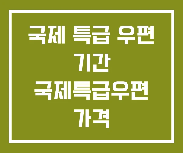 국제 특급 우편 기간 국제특급우편 가격