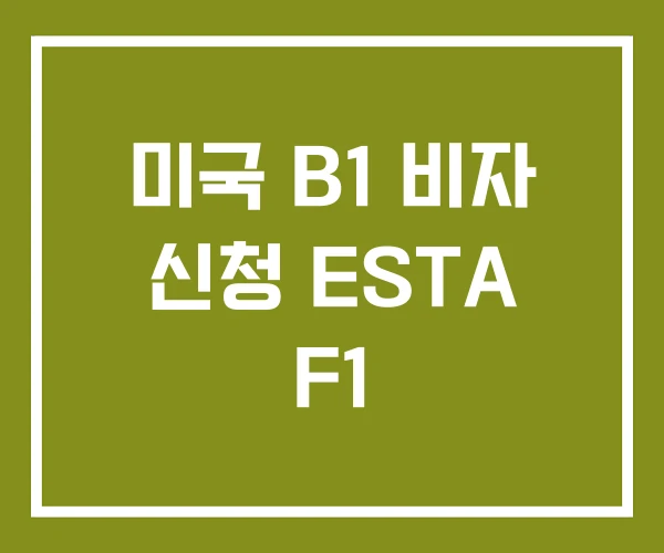 미국 B1 비자 신청 ESTA F1