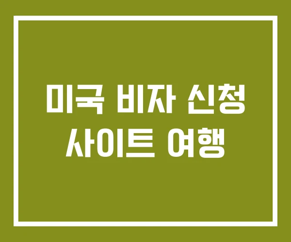 미국 비자 신청 사이트 여행
