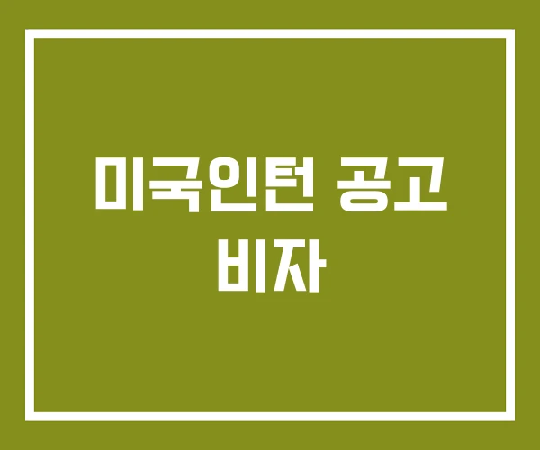 미국인턴 공고 비자