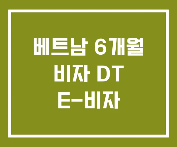 베트남 6개월 비자 DT E-비자 베트남 6개월 비자 DT E-비자