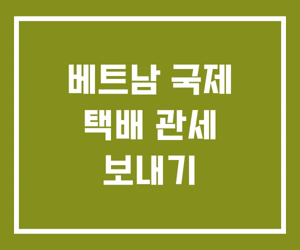 베트남 국제 택배 관세 보내기