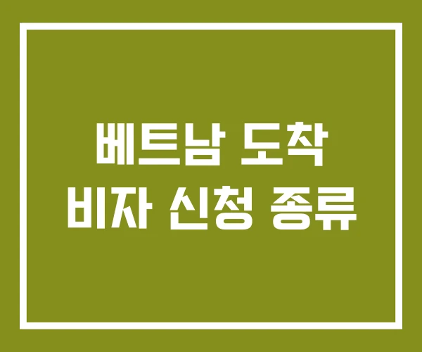 베트남 도착 비자 신청 종류