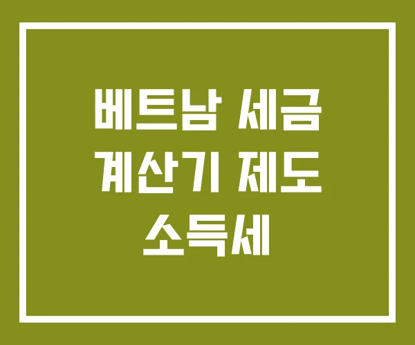 베트남 세금 계산기 제도 소득세