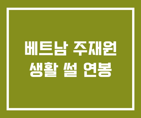 베트남 주재원 생활 썰 연봉